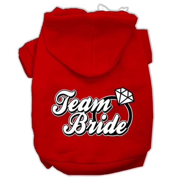 Mirage Pet Team Bride Screen Print Pet Hoodies, Red - Large 14