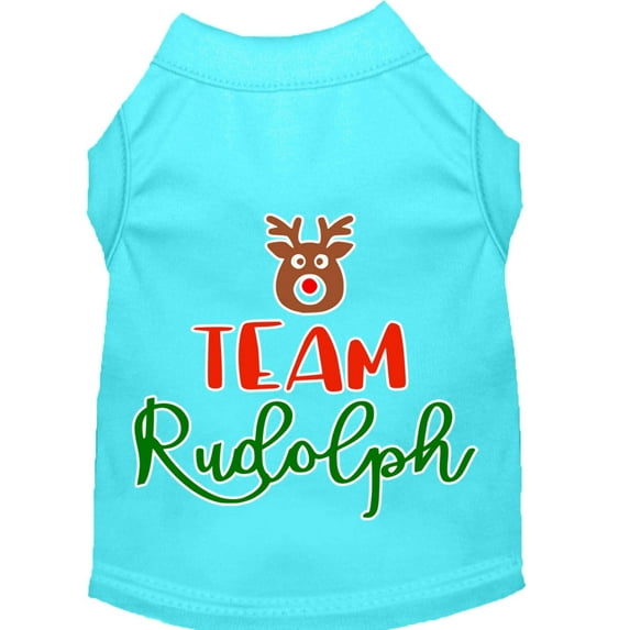 Christmas Pet Dog Cat Shirt Screen Printed, "Team Rudolph"
