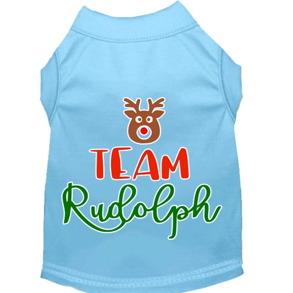 Christmas Pet Dog Cat Shirt Screen Printed, "Team Rudolph"