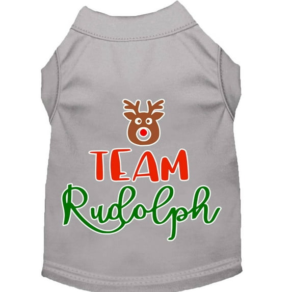Christmas Pet Dog Cat Shirt Screen Printed, "Team Rudolph"