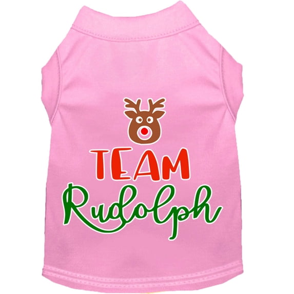 Christmas Pet Dog Cat Shirt Screen Printed, "Team Rudolph"