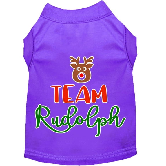 Christmas Pet Dog Cat Shirt Screen Printed, "Team Rudolph"