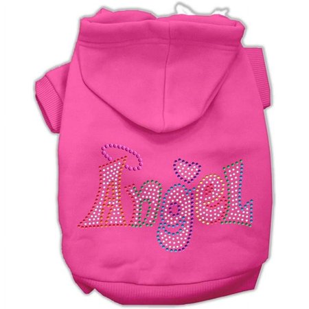 Mirage Pet Technicolor Angel Rhinestone Pet Hoodie, Bright Pink - 2XL 18