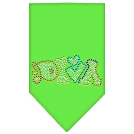 Mirage Pet Technicolor Diva Rhinestone Pet Bandana, Lime Green - Large