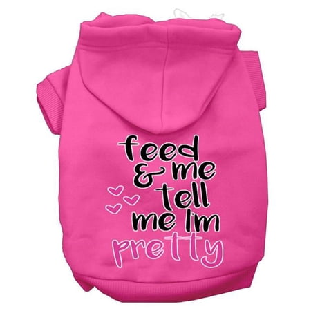 Mirage Pet Tell Me Im Pretty Screen Print Dog Hoodie, Bright Pink - Small