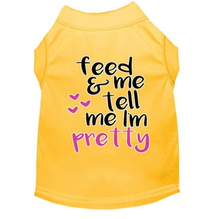 Mirage Pet Tell Me Im Pretty Screen Print Dog Shirt, Yellow - 2XL