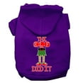 thumbnail image 1 of Mirage Pet The Elf Did It Screen Print Dog Hoodie Purple M, 1 of 10