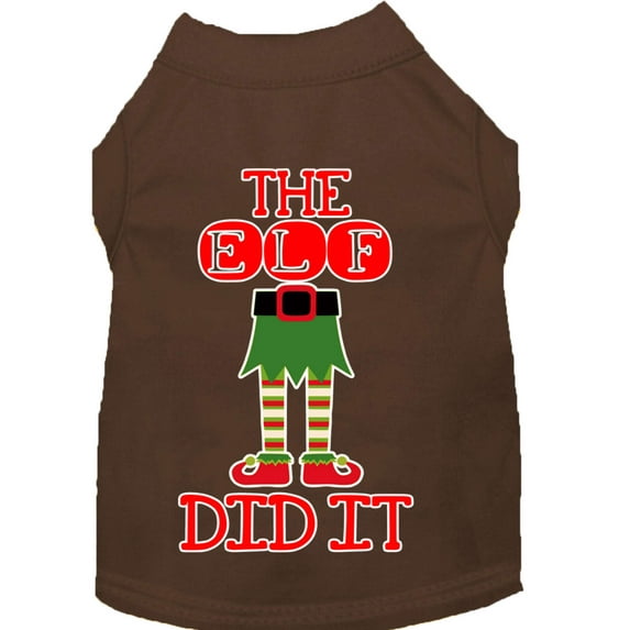 Christmas Pet Dog Cat Shirt Screen Printed, "The Elf Did It"