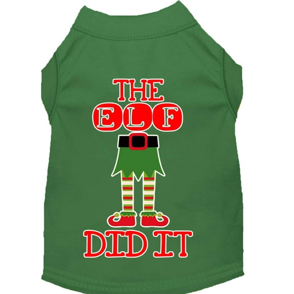 Christmas Pet Dog Cat Shirt Screen Printed, "The Elf Did It"