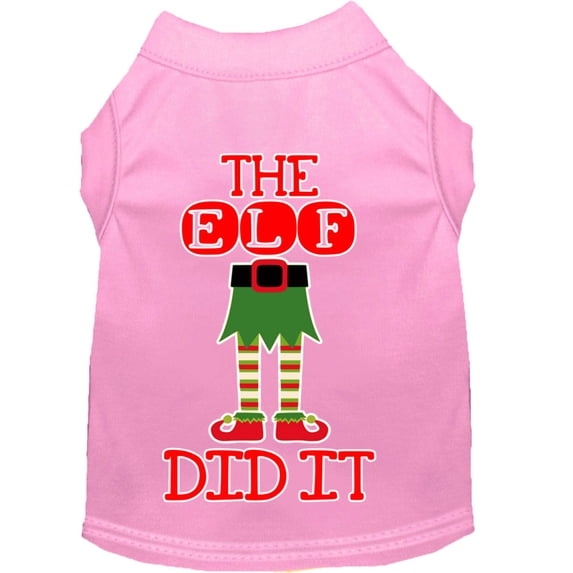 Christmas Pet Dog Cat Shirt Screen Printed, "The Elf Did It"