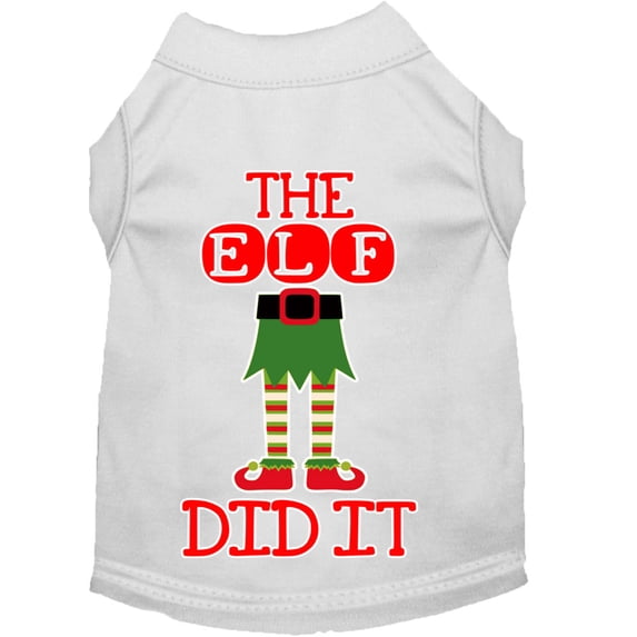 Christmas Pet Dog Cat Shirt Screen Printed, "The Elf Did It"