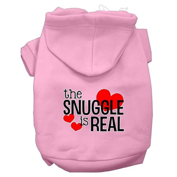 Mirage Pet The Snuggle is Real Screen Print Dog Hoodie Light Pink S
