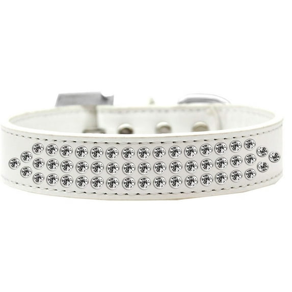 Dog, Puppy Pet Fashion Collar, "Three Row Clear Crystal Rimsets"