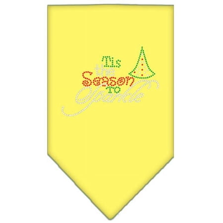 Mirage Pet Tis the Season to Sparkle Rhinestone Bandana, Yellow - Large