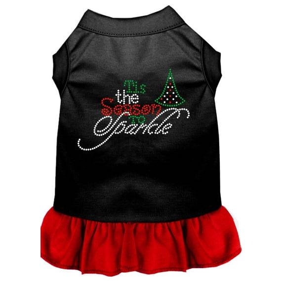 Christmas Pet Dog Cat Dress Rhinestone, "Tis The Season To Sparkle"