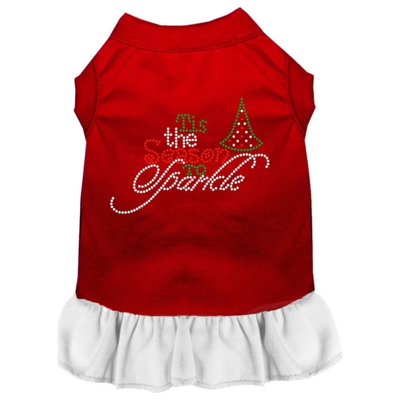 Christmas Pet Dog Cat Dress Rhinestone, "Tis The Season To Sparkle"
