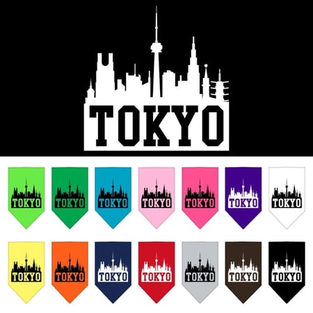 Tokyo Skyline Screen Print Bandana Yellow Large