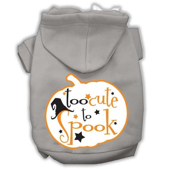 Mirage Pet Too Cute to Spook Screenprint Hoodie, Grey - Medium 12