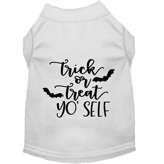 Mirage Pet Trick or Treat Yo Self Screen Print Dog Shirt, White - Extra Large