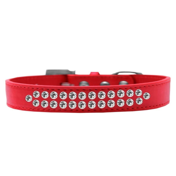 Dog, Puppy Pet Fashion Collar, "Two Row Clear Crystal Rimsets"
