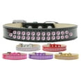thumbnail image 1 of Two Row Light Pink Crystal Size Ice Cream Dog Collar Size 18 Red, 1 of 5