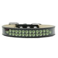 thumbnail image 1 of Two Row Lime Green Crystal Size Ice Cream Dog Collar Size 18 Black, 1 of 2