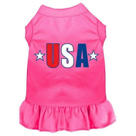Mirage Pet Usa Star Screen Print Dress, Bright Pink - Extra Large 16