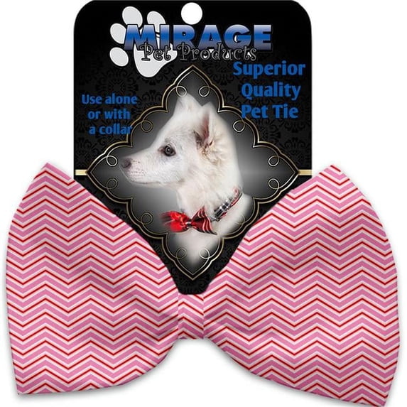 Mirage Pet Valentines Day Chevron Pet Bow Tie Collar Accessory with Velcro
