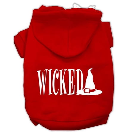 Mirage Pet Wicked Screen Print Pet Hoodies, Red - Extra Small