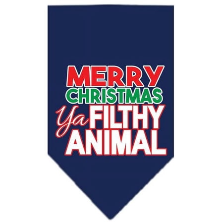 Mirage Pet Ya Filthy Animal Screen Print Pet Bandana Navy Size Small