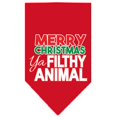 thumbnail image 1 of Christmas Pet and Dog Bandana Screen Printed, "Merry Christmas, Ya Filthy Animal", 1 of 10