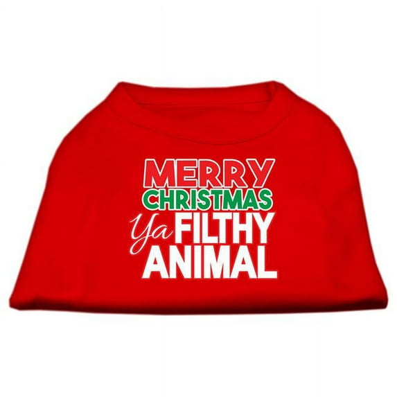 Mirage Pet Ya Filthy Animal Screen Print Pet Shirt, Red - Small - Size 10