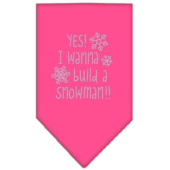 Mirage Pet Yes I Want to Build a Snowman Rhinestone Bandana, Bright Pink - Small