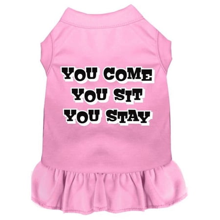 Mirage Pet You Come, You Sit, You Stay Screen Print Dress, Light Pink - Small