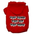 thumbnail image 1 of Mirage Pet  You Come, You Sit & You Stay Screen Print Pet Hoodies, Red - Extra Large - Size 16, 1 of 1