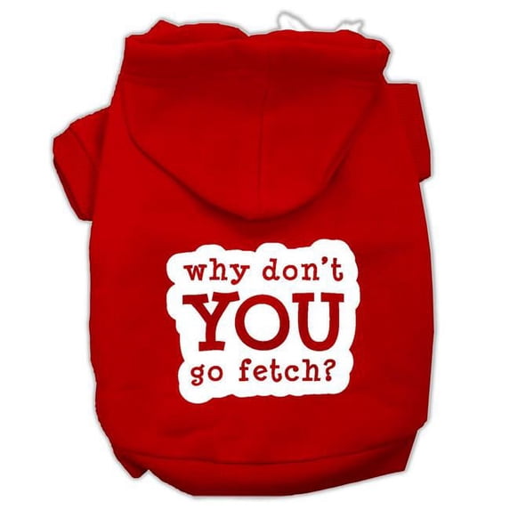 Mirage Pet You Go Fetch Screen Print Pet Hoodie - Red, Extra Large