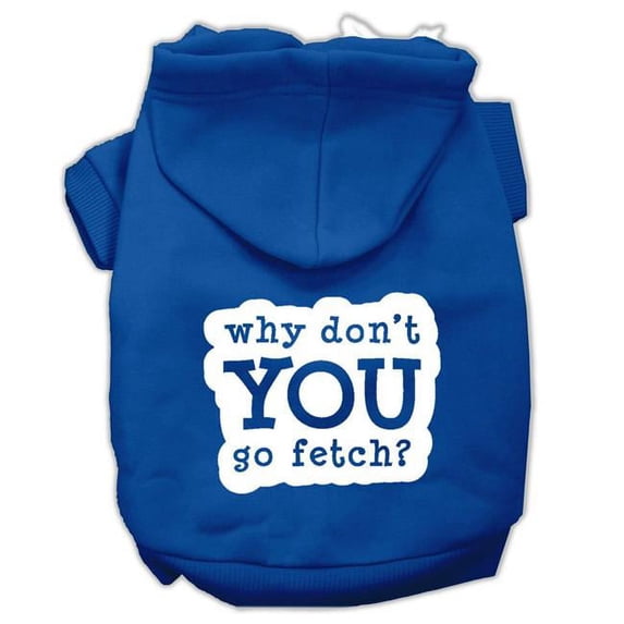 Mirage Pet You Go Fetch Screen Print Pet Hoodies, Blue - Extra Large