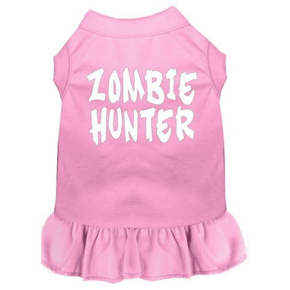 Mirage Pet Zombie Hunter Screen Print Dog Dress, Light Pink - 2XL