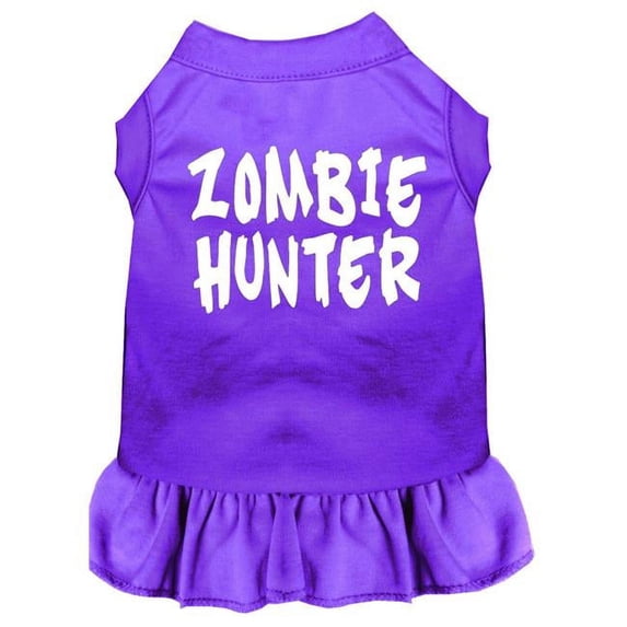 Mirage Pet Zombie Hunter Screen Print Dog Dress, Purple - Medium