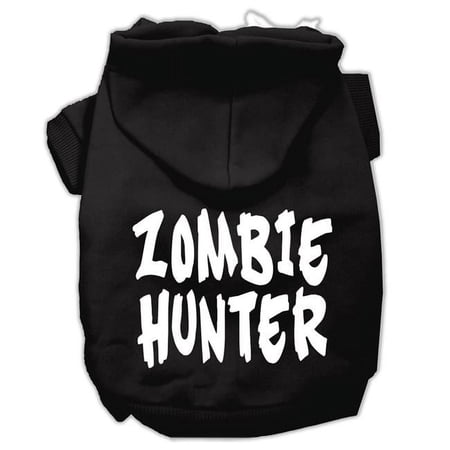 Mirage Pet Zombie Hunter Screen Print Pet Hoodies, Black - Medium