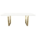 thumbnail image 1 of Mirage Rectangular Dining Table w/ White Lacquer Top and Polished Gold Metal Base by Diamond Sofa, 1 of 8