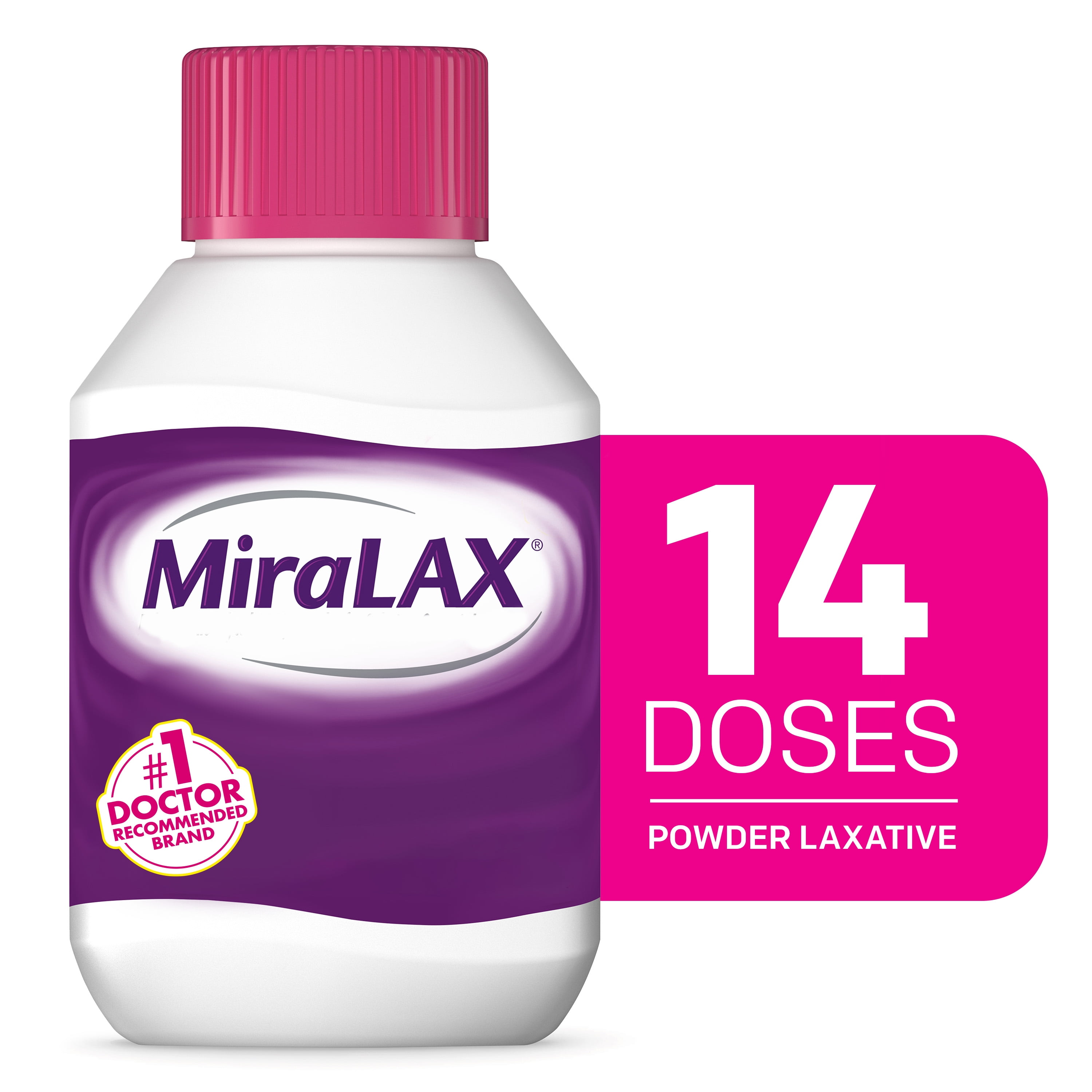 MiraLAX Laxative Powder for Gentle Constipation Relief, No Sudden Urgency, 14 Dose