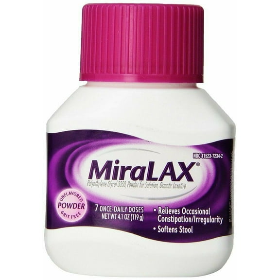 Miralax Unflavored Grit Free Polyethylene Glycol Powder, 4.1 oz, 6 Pack