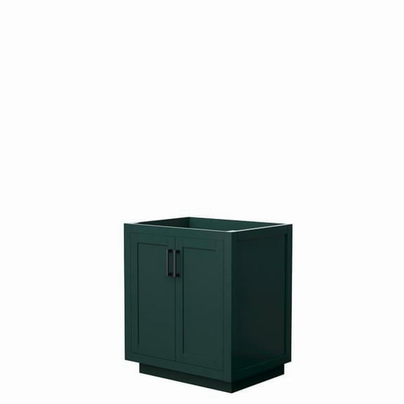 Miranda 30 in. Single Bathroom Vanity in Green, No Countertop, No Sink - Matte Black Trim