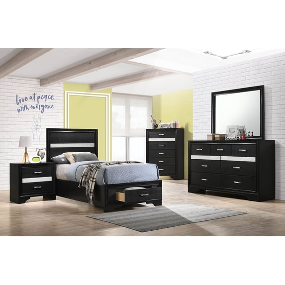 Coaster Miranda 5-Piece Twin Bedroom Set, Black