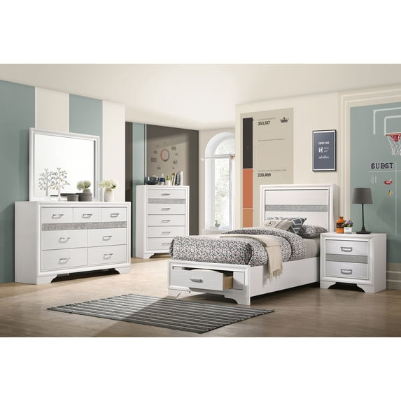 Coaster Miranda 5-Piece Twin Bedroom Set, White