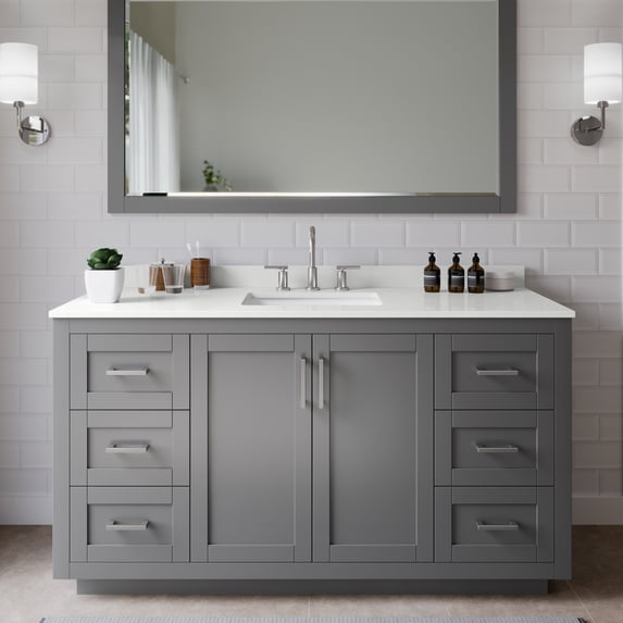 Wyndham Collection WCF292960SKGWQUS3MXX Miranda 60" Free Standing Single Basin Vanity Set