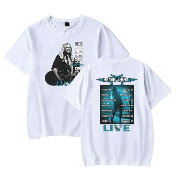 Miranda Lambert 2025 Tour Merch T-shirt Short Sleeve Men Women Fashion Fun Hip Hop Top