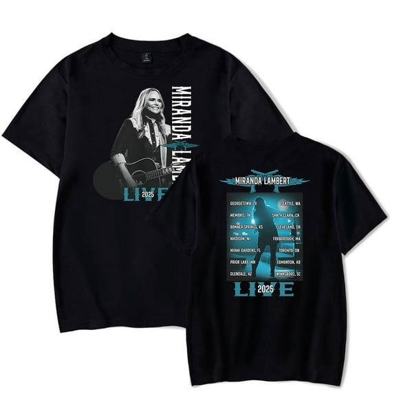 Miranda Lambert 2025 Tour Merch T-shirt Short Sleeve Men Women Fashion Fun Hip Hop Top