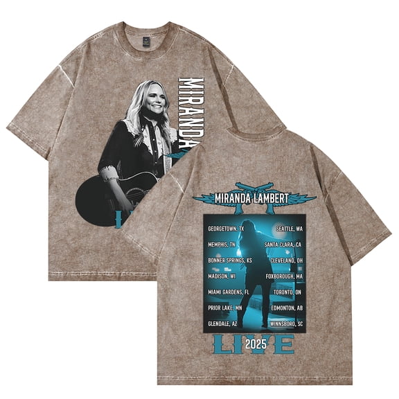 Miranda Lambert Merch Vintage Wash Tee Cosplay Women Men Fashion Short Sleeve Cotton T-Shirts